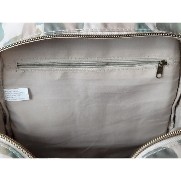 Pastel Camouflage Mini Backpack with White Faux Leather Straps - Picture 8 of 9